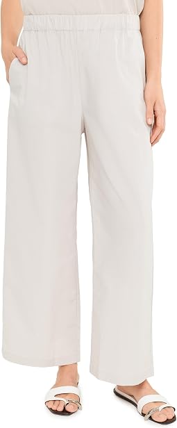 Stretch Organic Cotton Poplin Ankle Wide Pant Женский