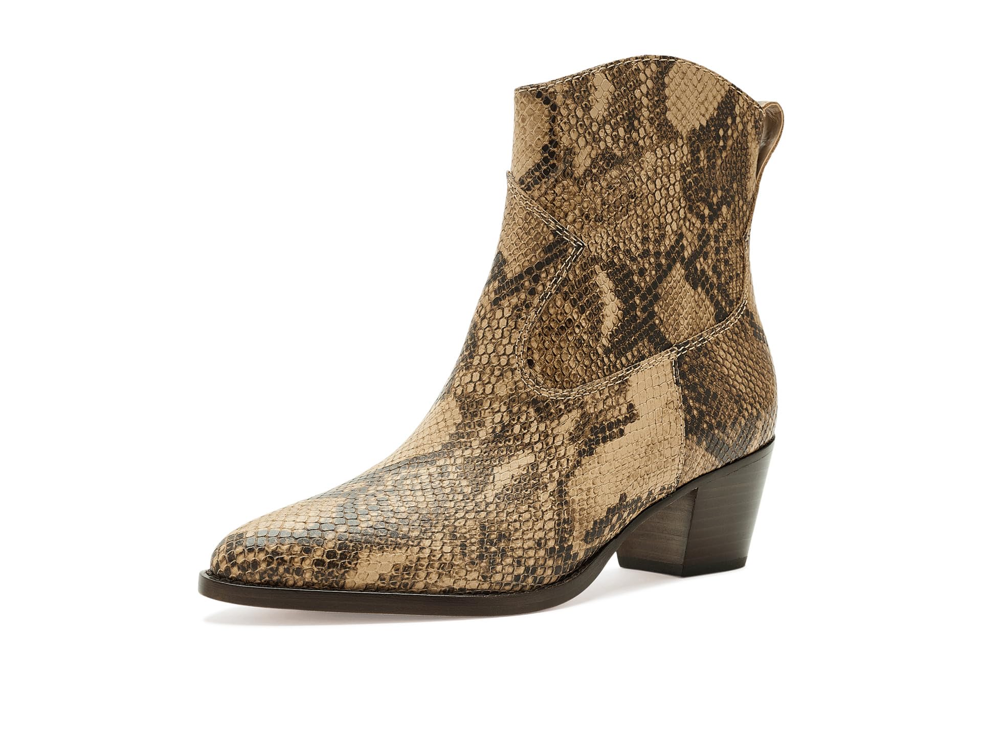 Harpher Python-Embossed Leather Booties