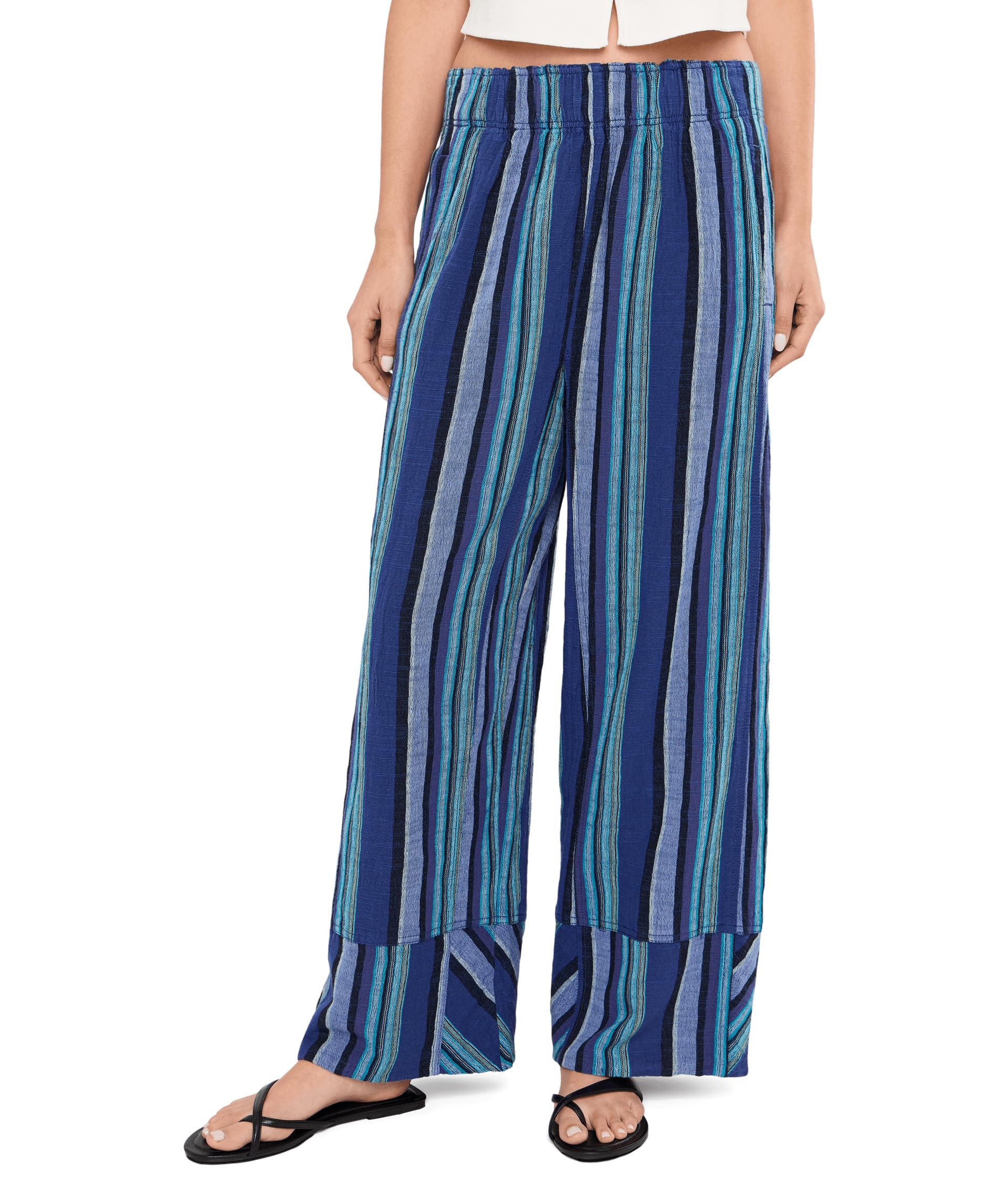 Day's End Linen Striped Pull-On Pants
