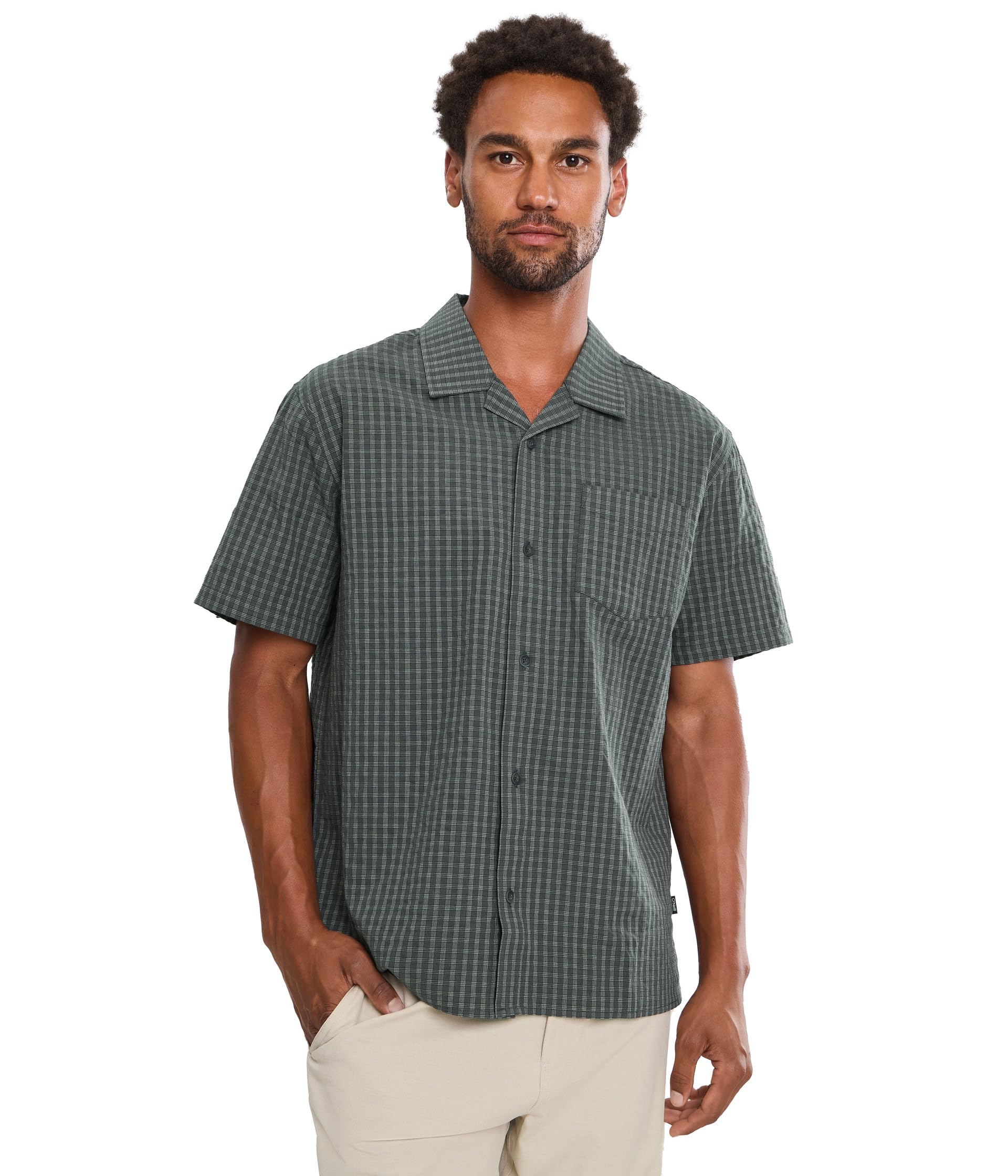 Og Seersucker Plaid Short Sleeve Woven Shirt