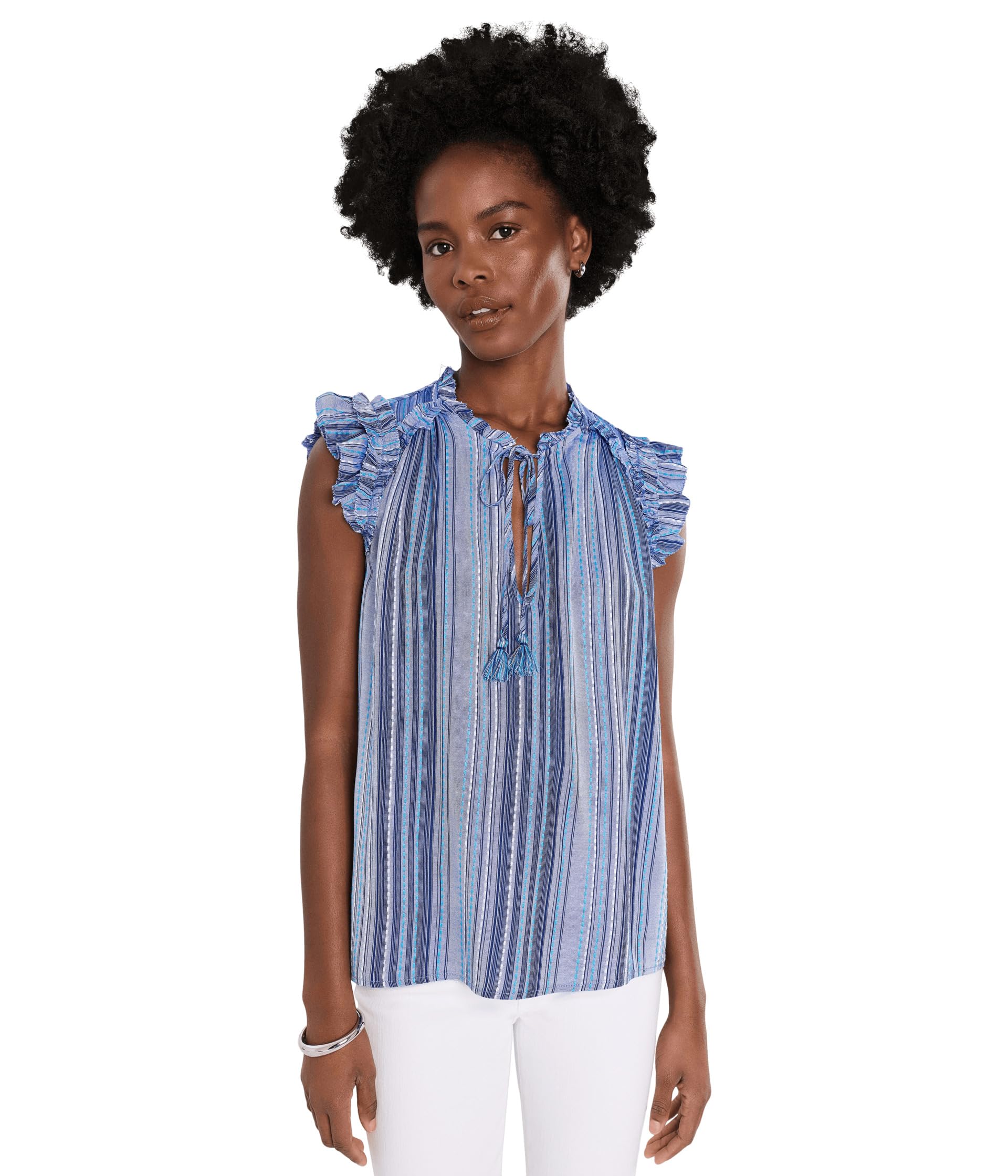Женский топ Flutter Sleeve Ruffled Woven