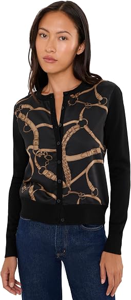 Кардиган Lauren Ralph Lauren Petite из хлопковой смеси с принтом ремня
