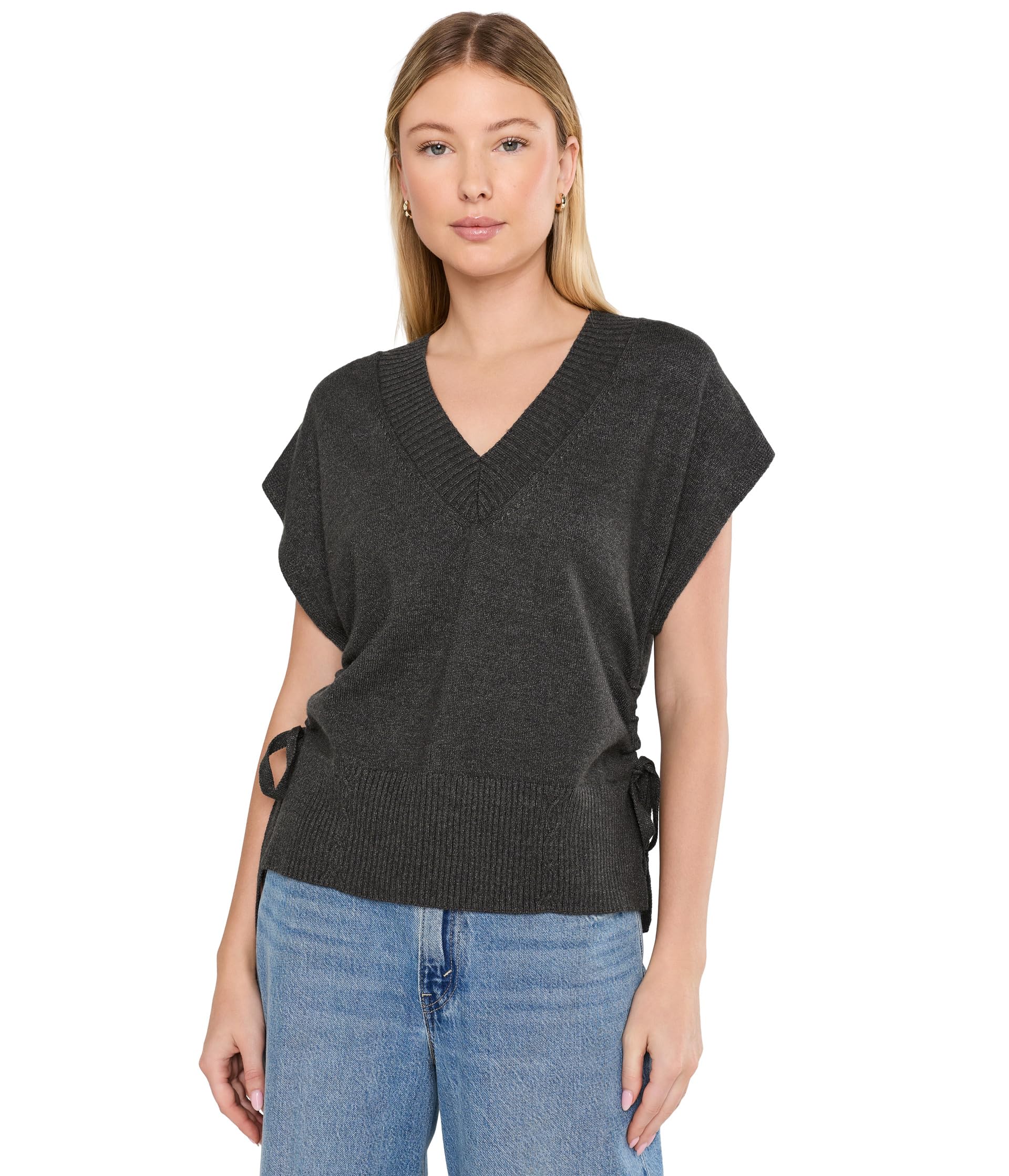V-neck Dolman Popover Sweater w/ Ties