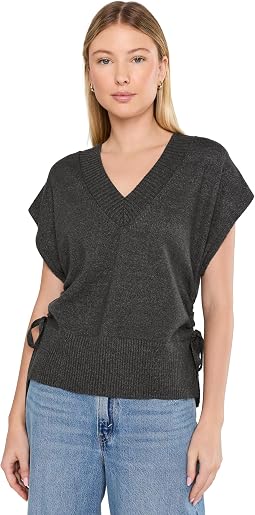 V-neck Dolman Popover Sweater w/ Ties