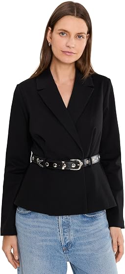 Belted Peplum Blazer