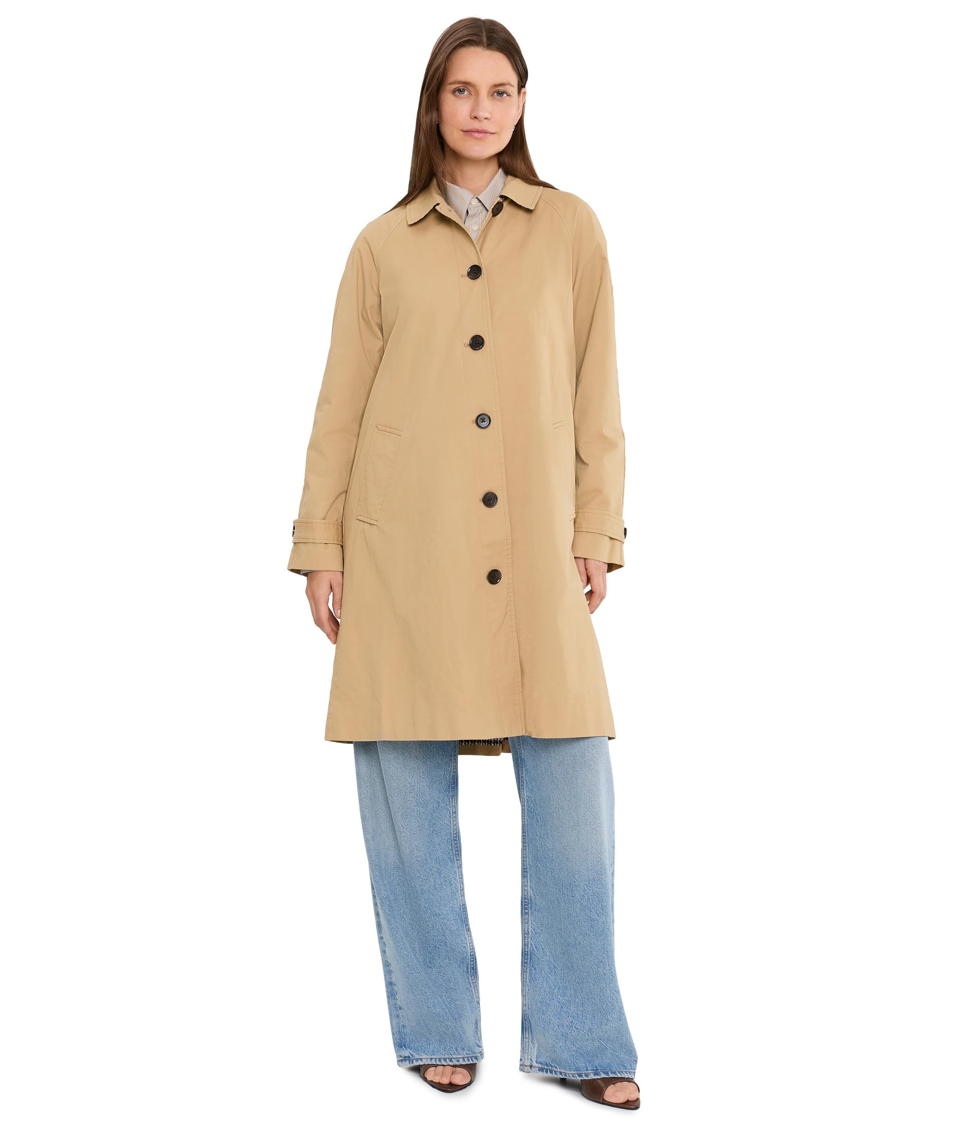 Raglan Sleeve Coat w/ Pleat Back
