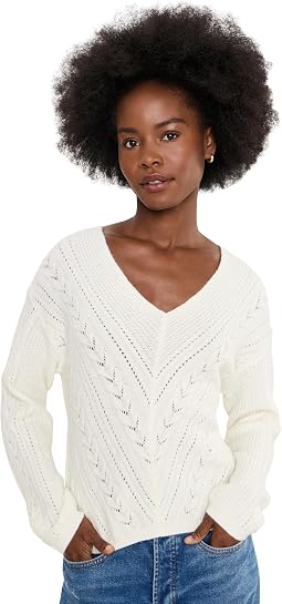 Long Sleeve V-Neck Drop Shoulder Sweater