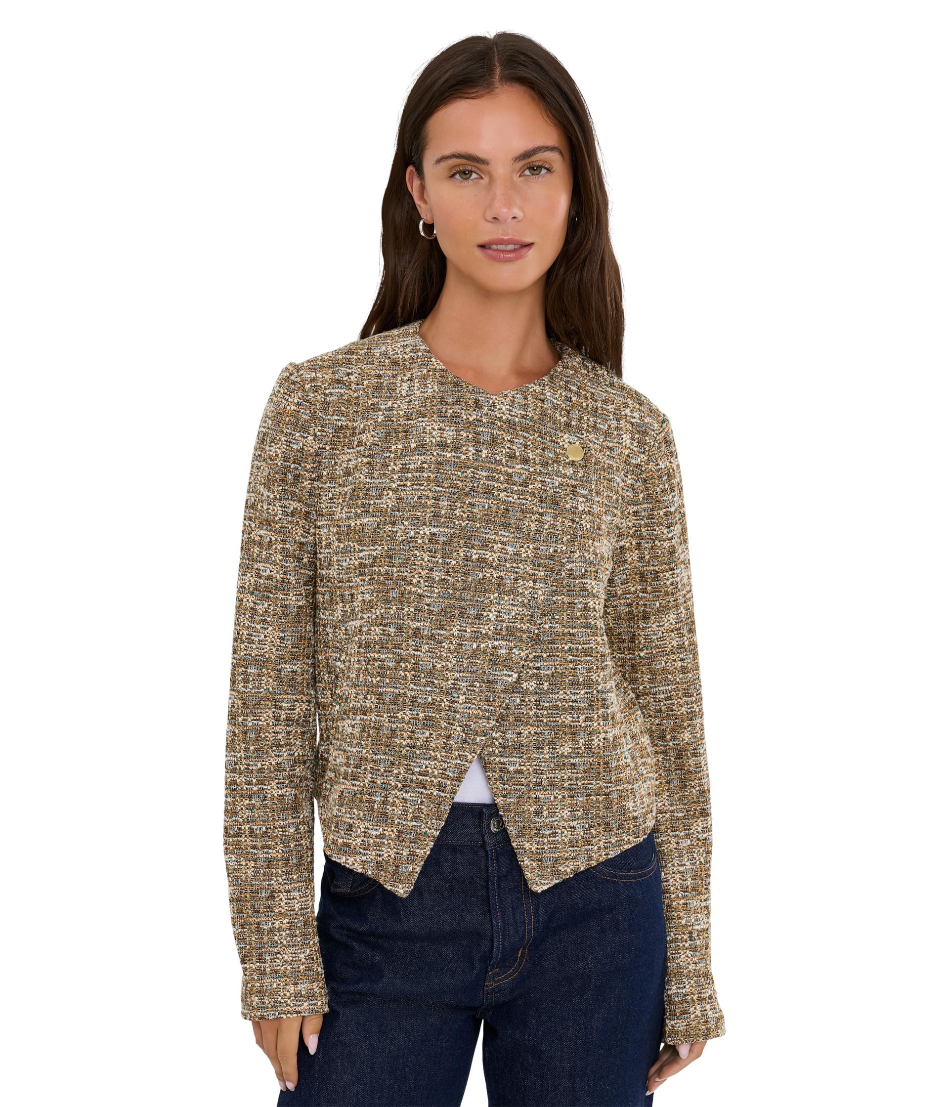 Collarless Moto Jacket