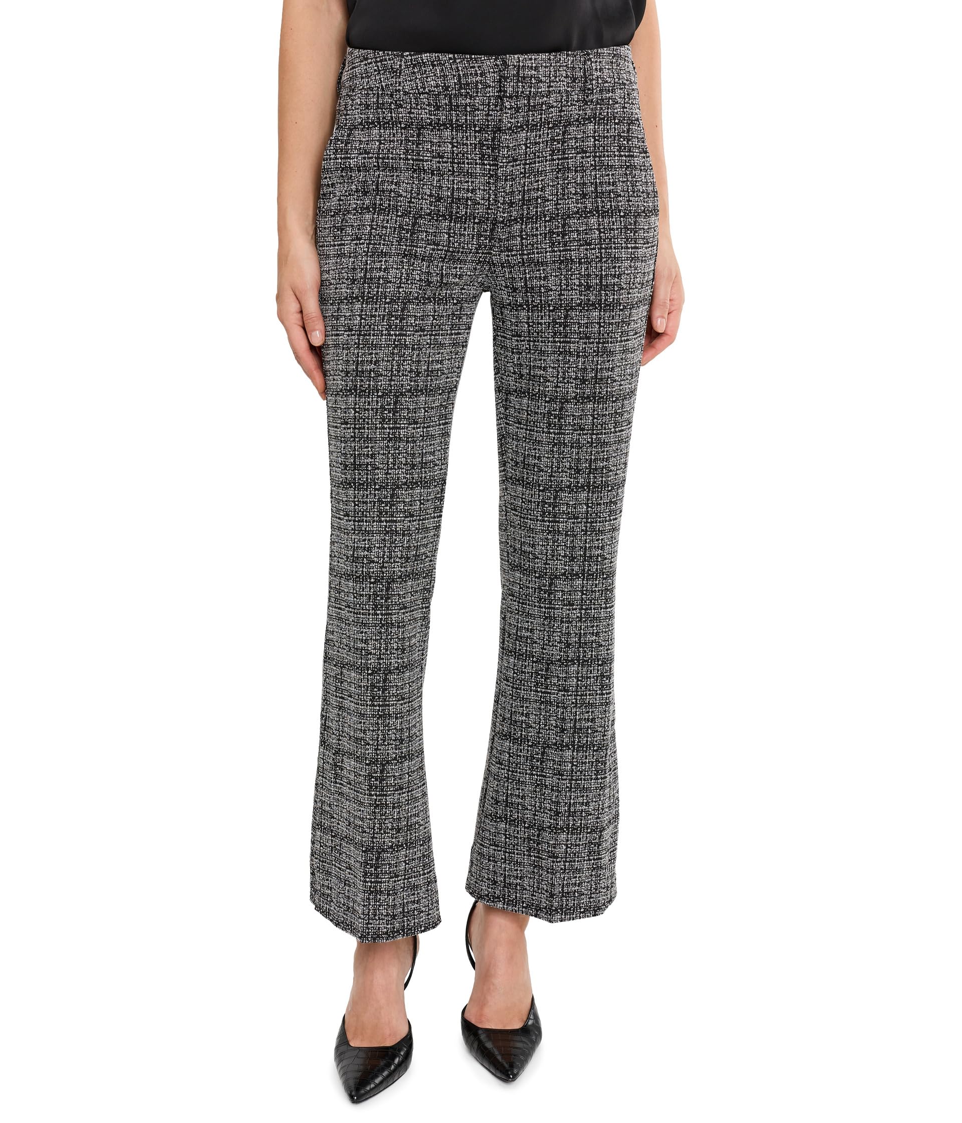 Mid-Rise Ankle Flare Trousers w/ Slit Hem