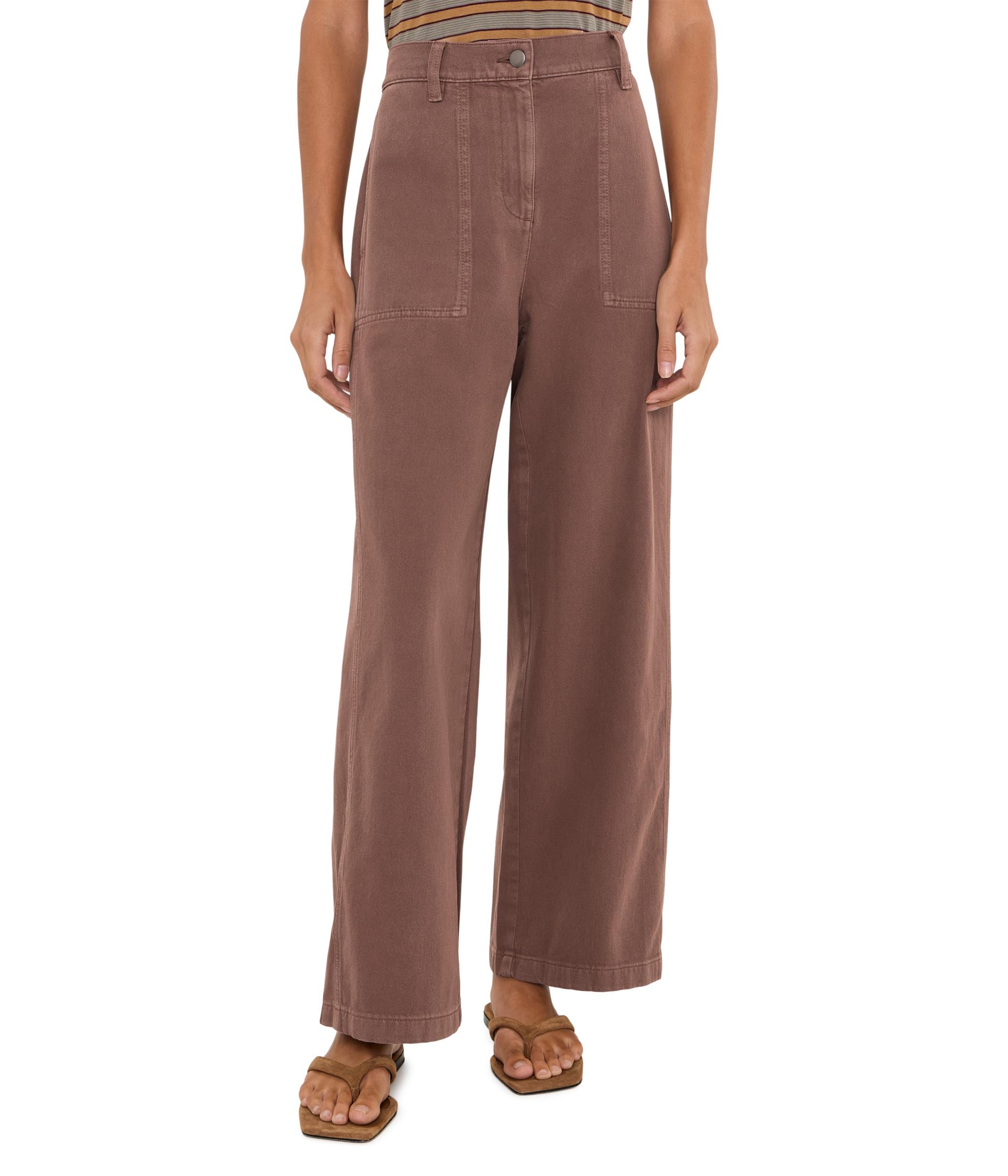 Petite Garment Dyed Utility Cotton High-Waisted Pants