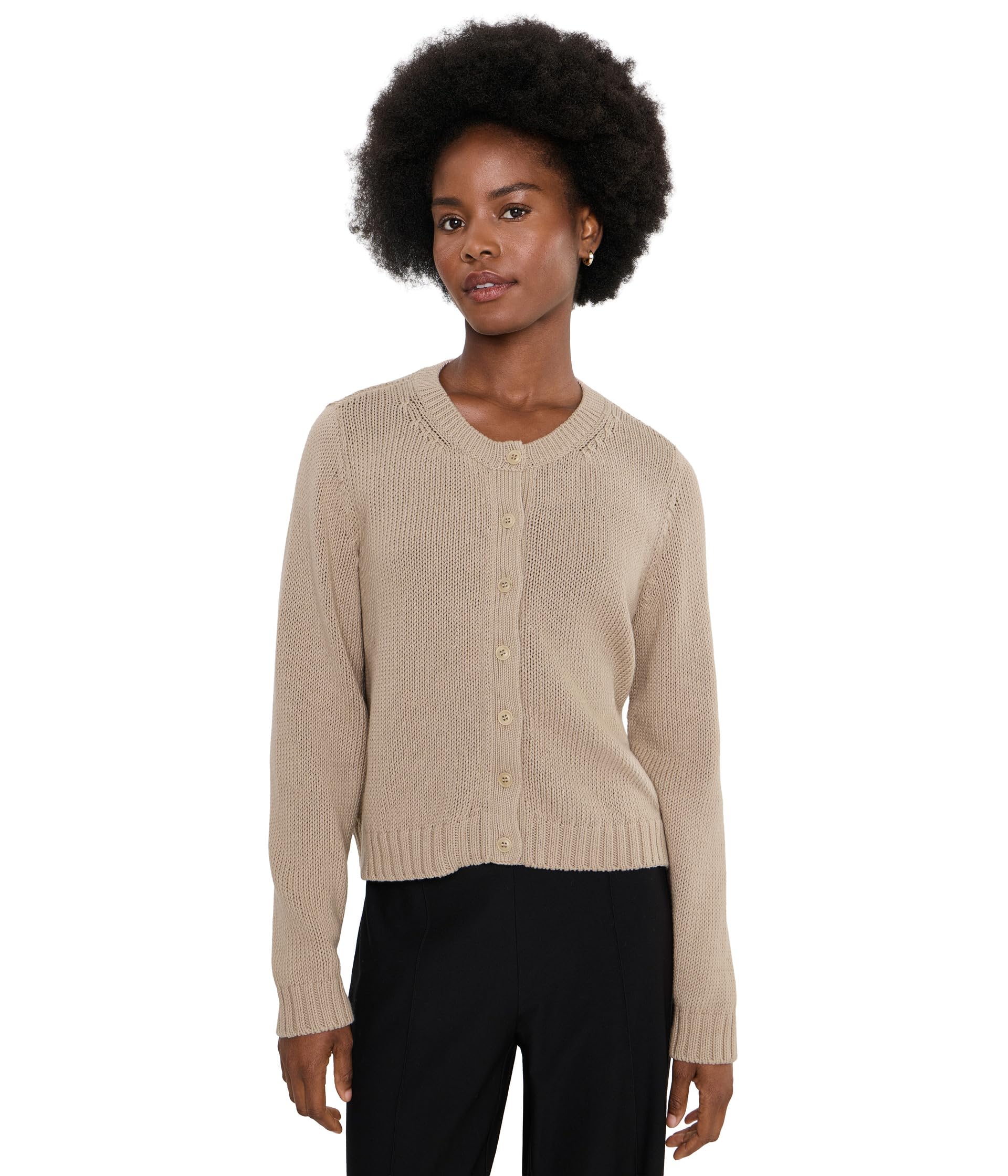 Peruvian Organic Cotton Cord Crew Neck Cardigan