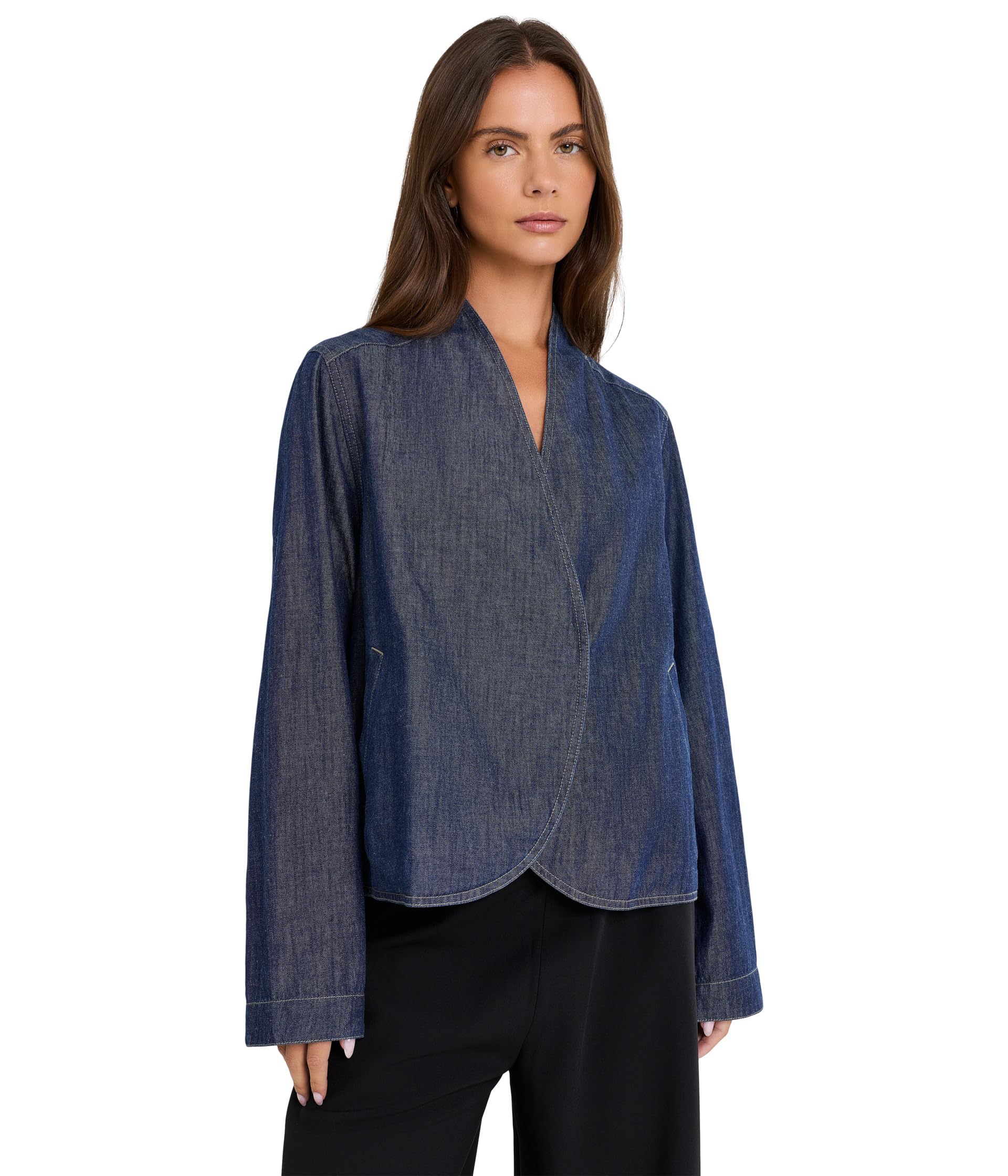 Lightweight Organic Cotton Denim Curved Front Jacket