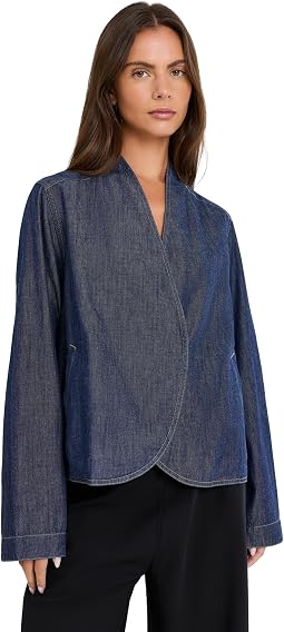 Lightweight Organic Cotton Denim Curved Front Jacket