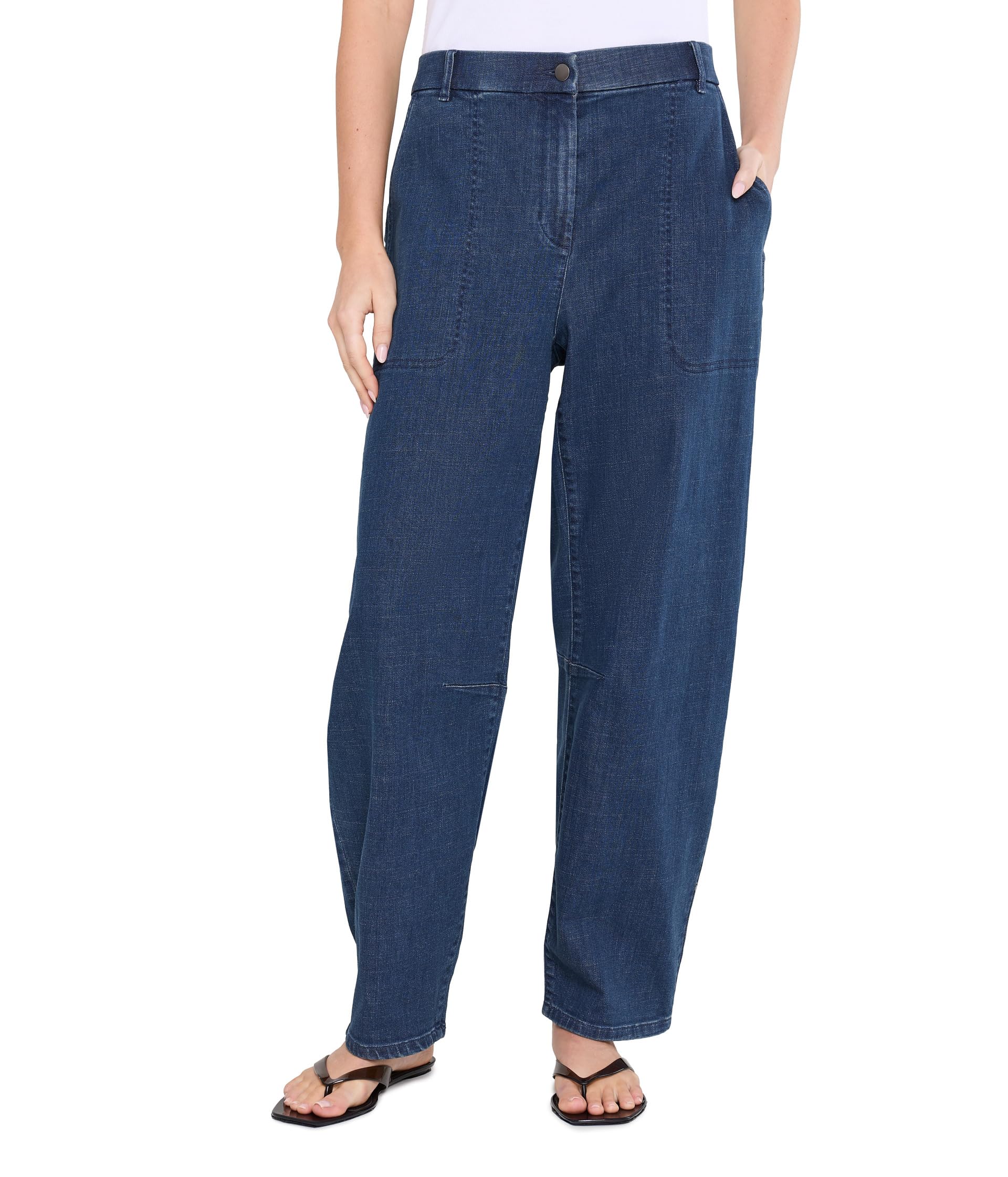 Cotton Stretch Denim Ankle Arch Pants