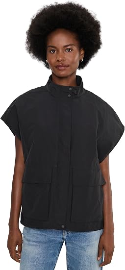 Light Cotton Nylon High Collar Vest