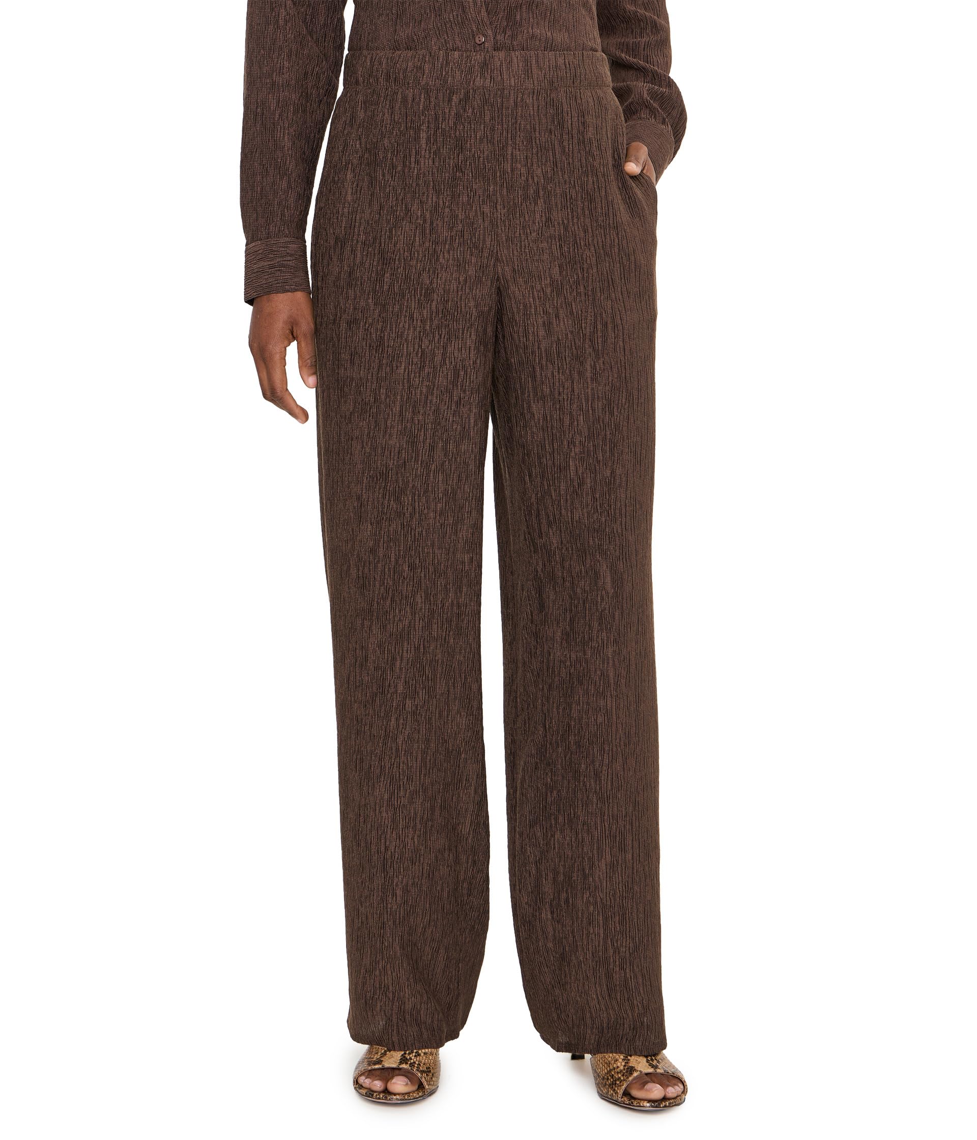 Woven Plisse Straight Pants