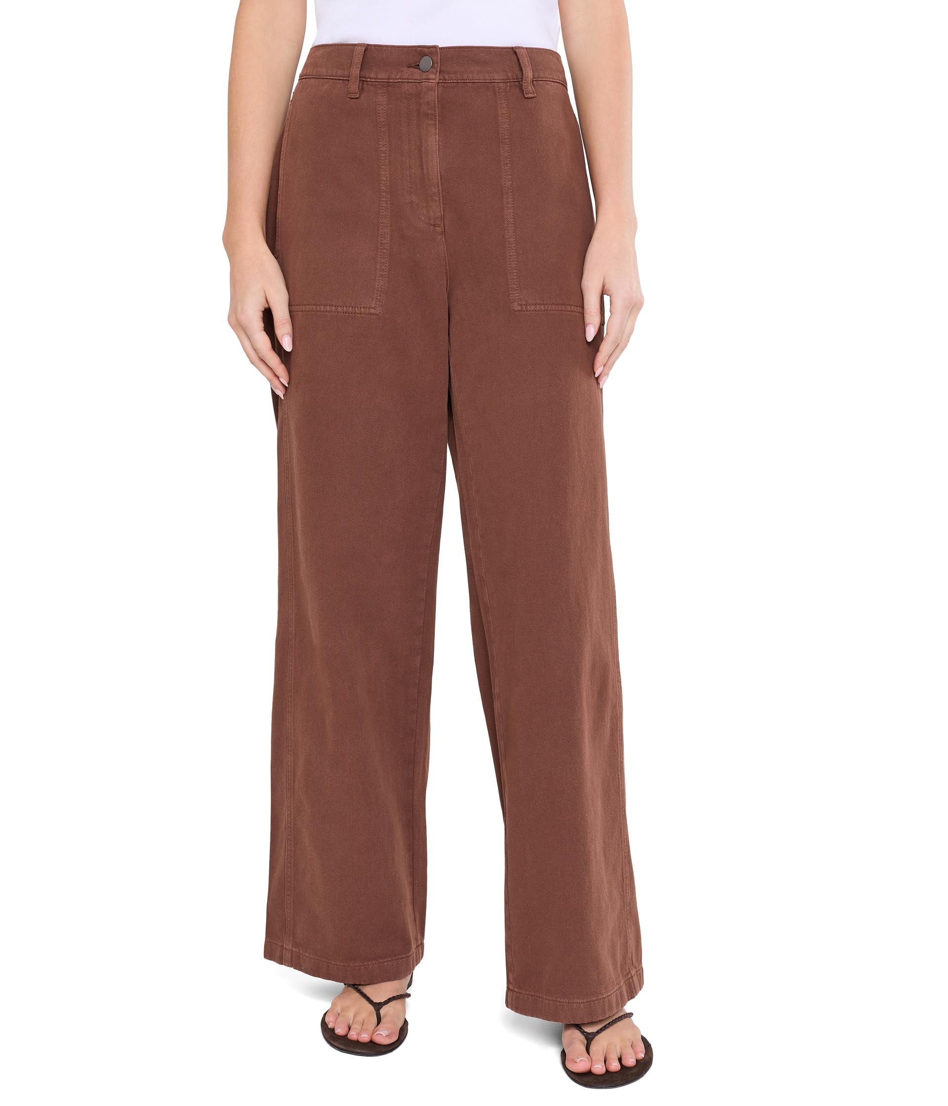 Garment Dyed Utility Cotton High-Waisted Pants