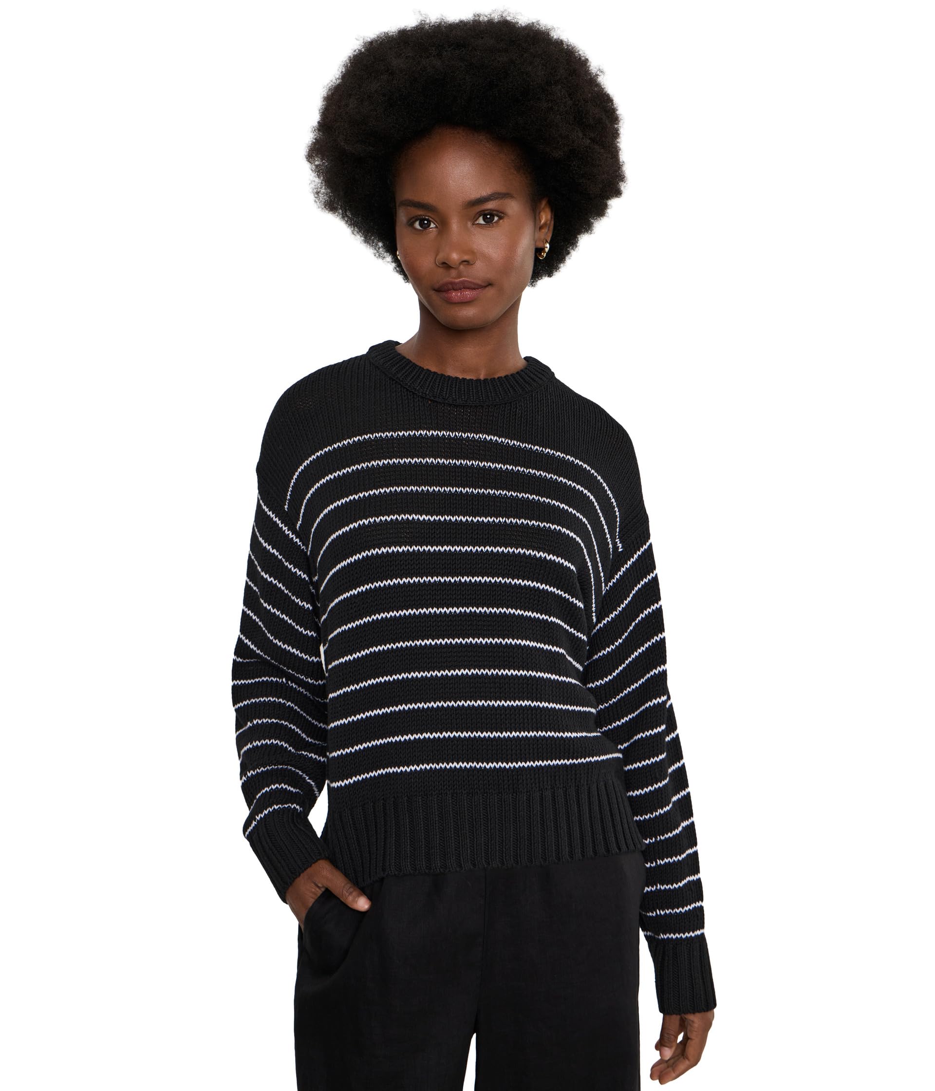 Peruvian Organic Cotton Cord Crew Neck Sweater