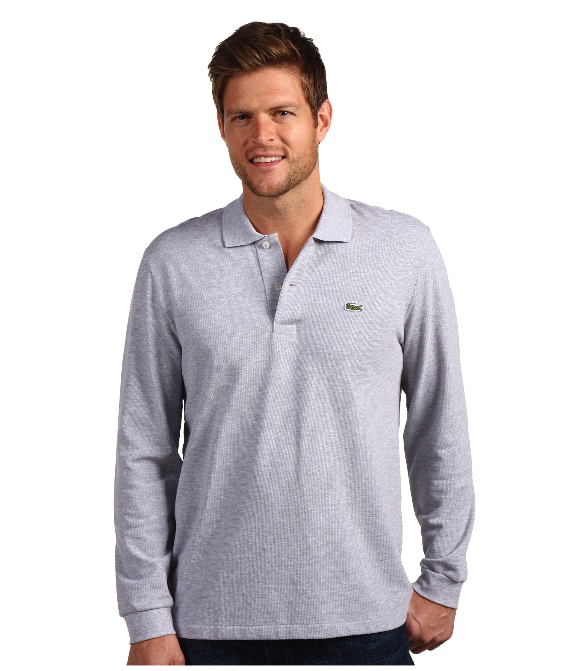 Long Sleeve Classic Chine Pique Polo Shirt