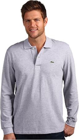 Long Sleeve Classic Chine Pique Polo Shirt