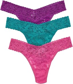 Трусики Signature Lace Original Rise Thong 3-Pack Hanky Panky Женские