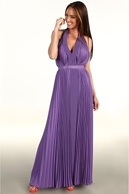 Платье Halston Pleated V-Neck с поясом