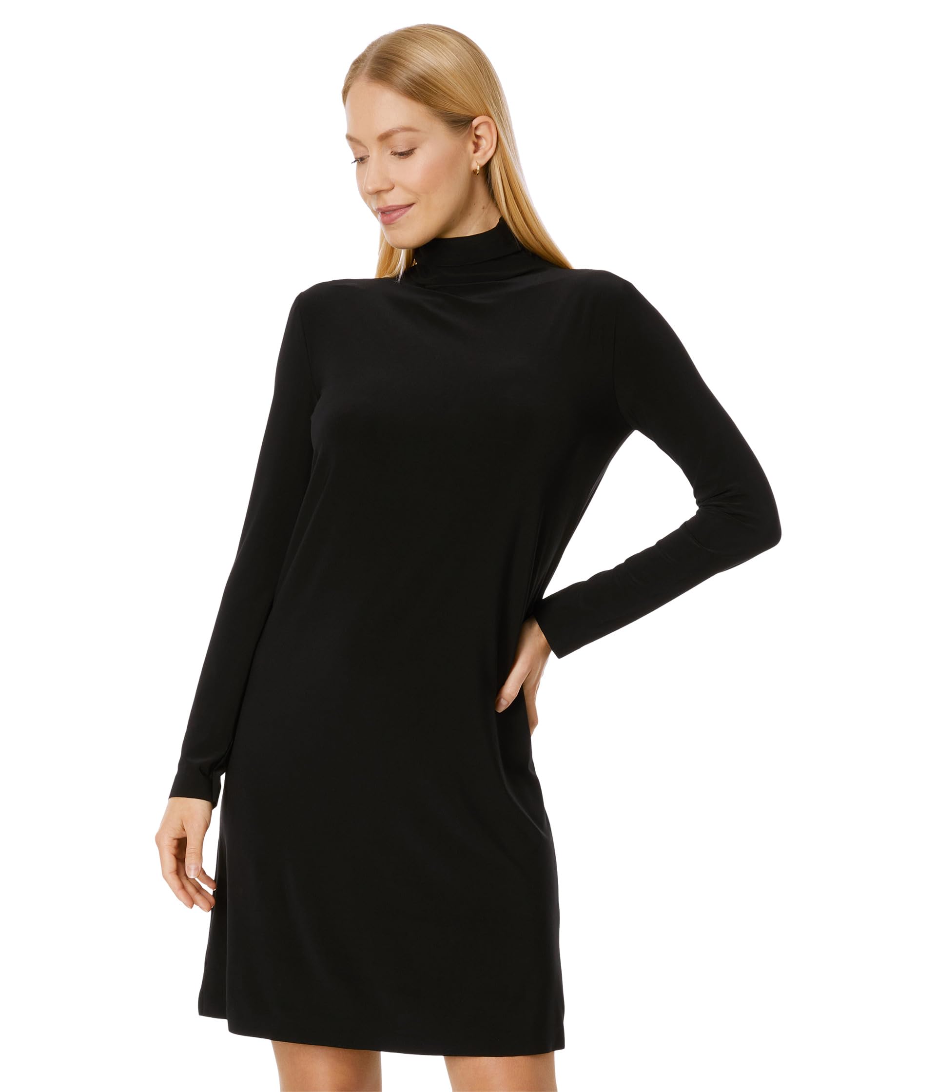 Long Sleeve Turtleneck Dress To Knee