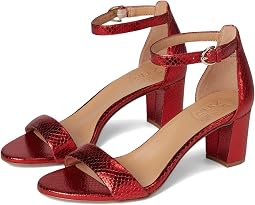 Red Metallic Snake Print Leather