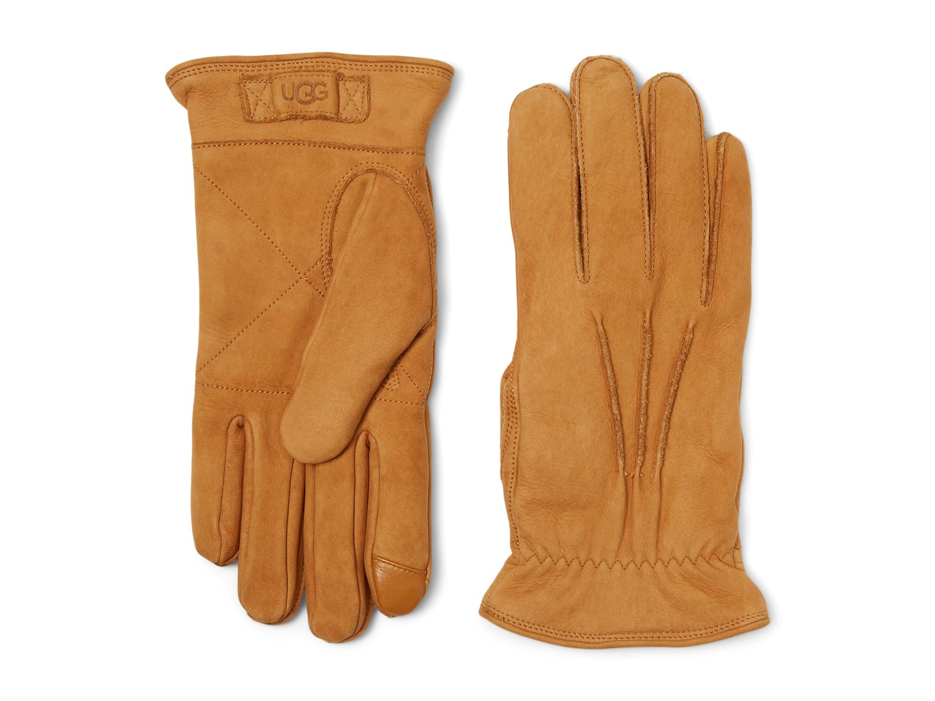 3 Point Leather Tech Gloves with Sherpa Lining