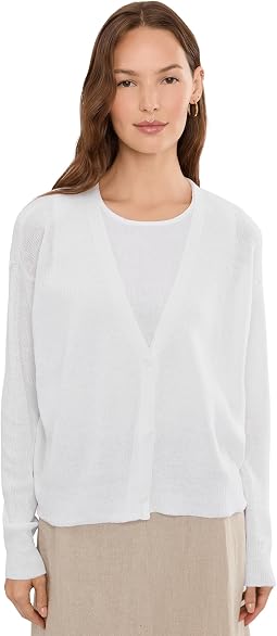 Organic Linen Cotton V-Neck Cardigan