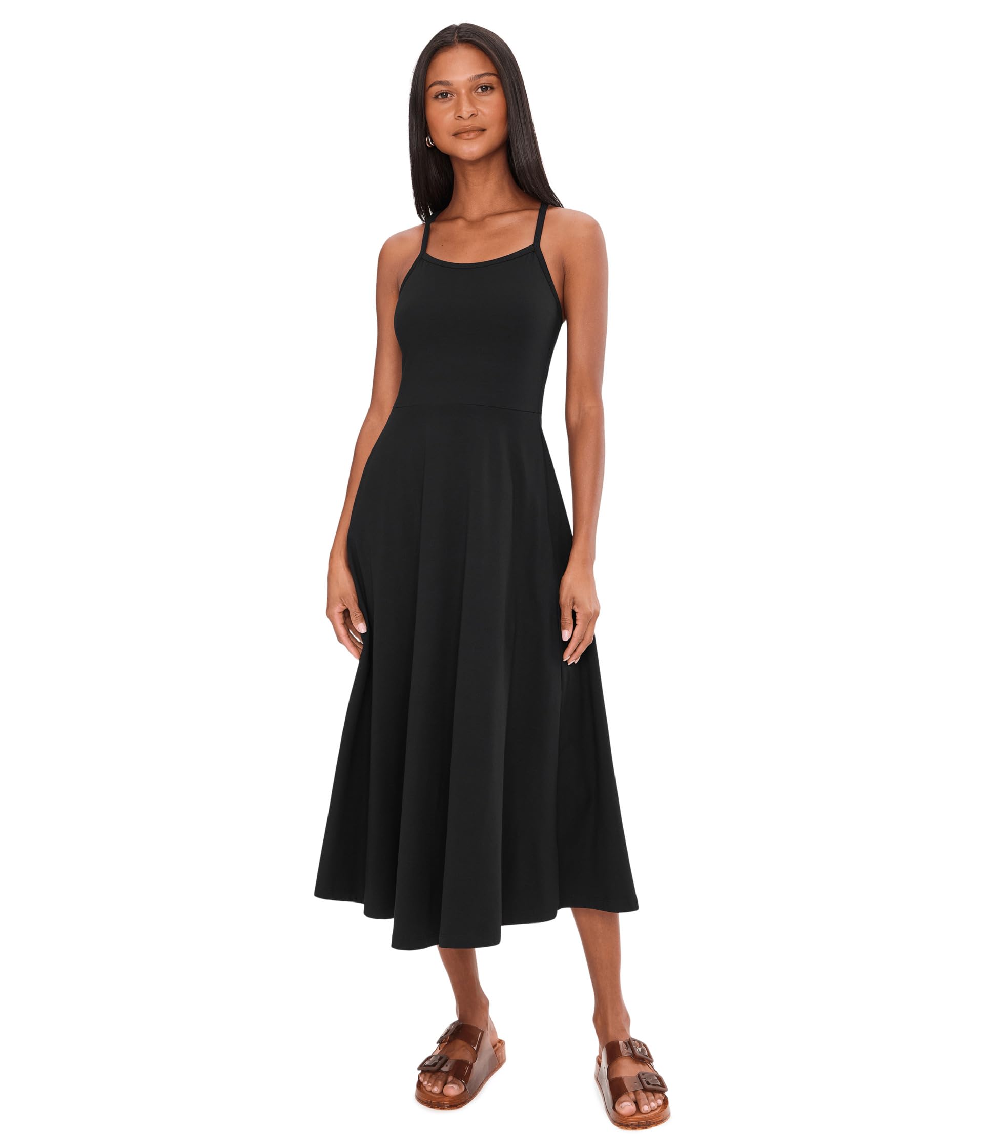 Organic Cotton Fit-and-Flare Midi Dress