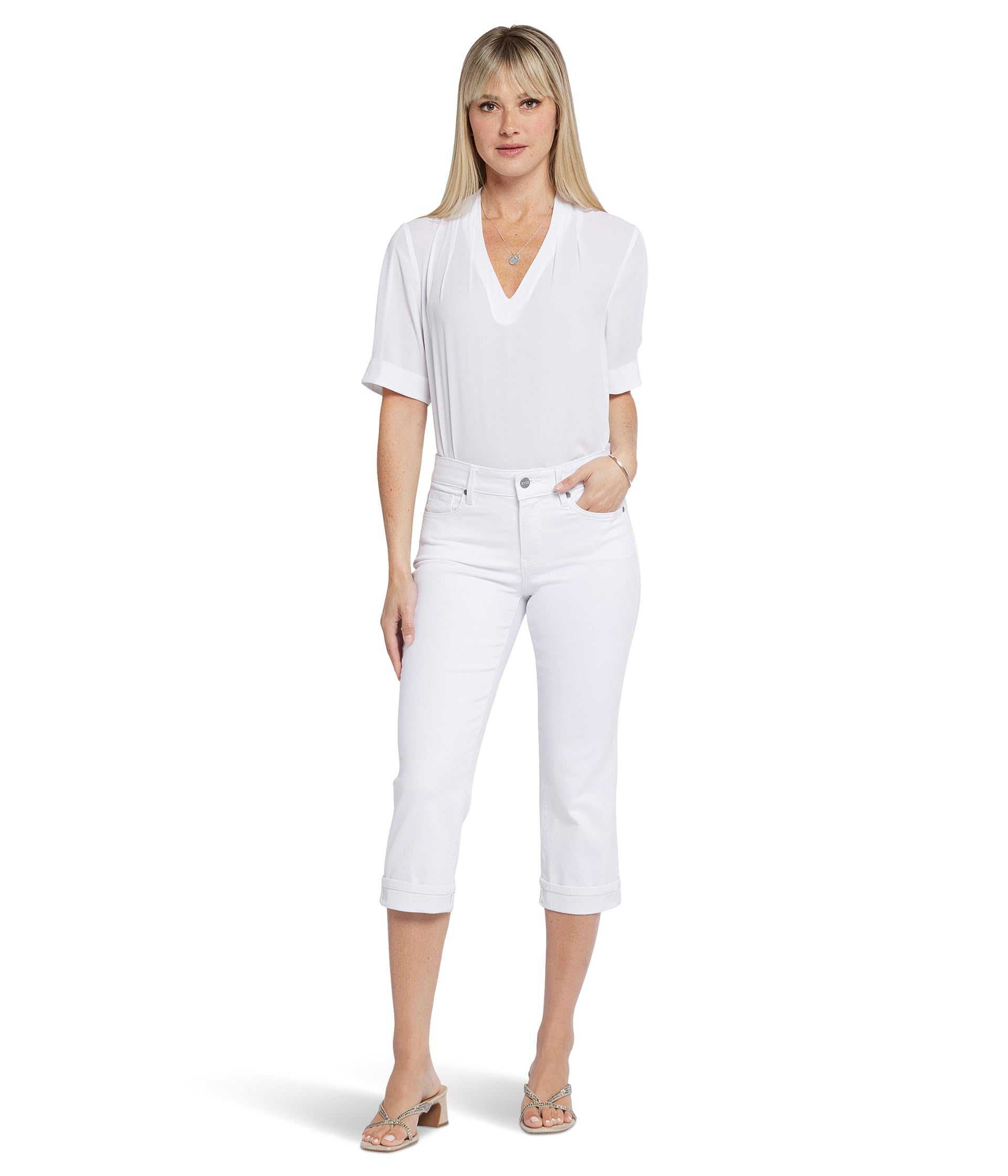 Petite Marilyn Crop Cuff Jeans in Optic White