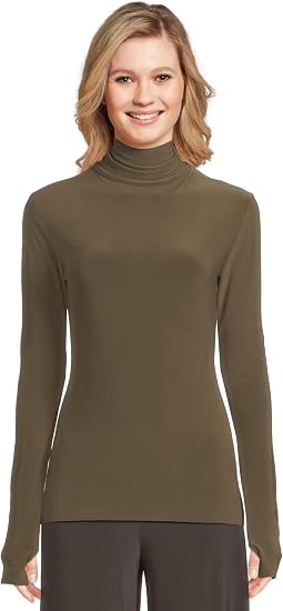 Slim Fit Топ с длинными рукавами и воротником-стойкой