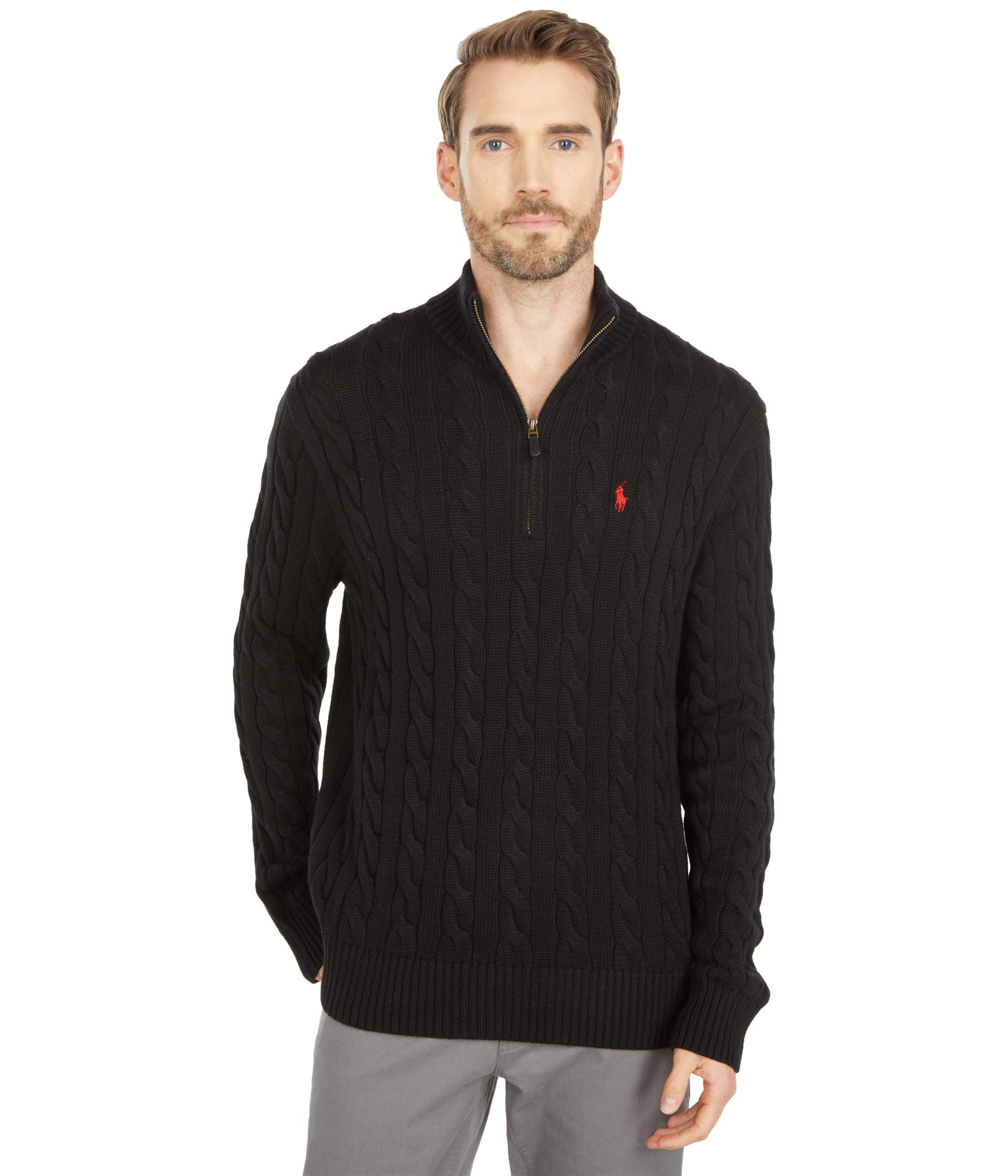 Long Sleeve Cotton Cable 1/2 Zip