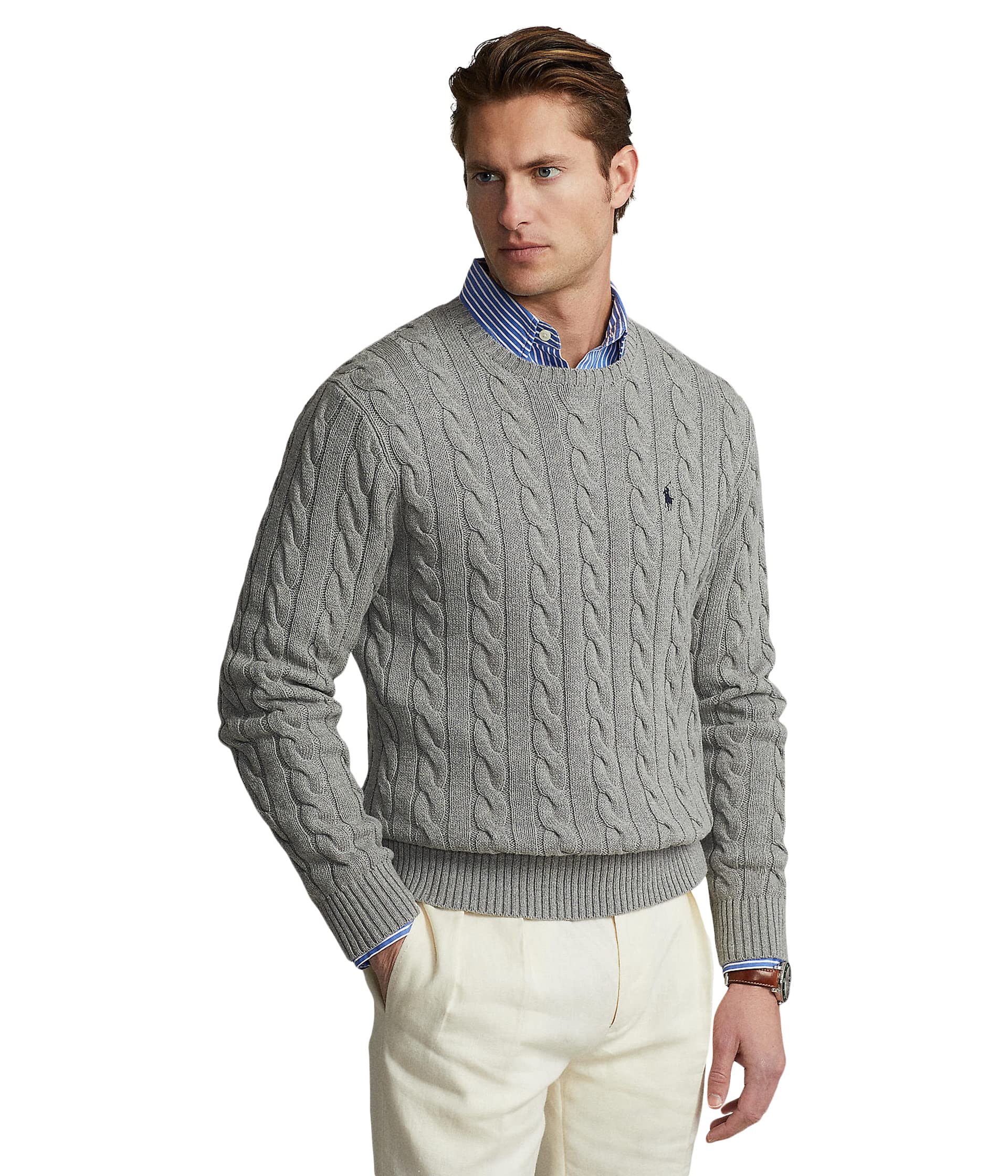 Мужской хлопковый свитер Cable-Knit Polo Ralph Lauren