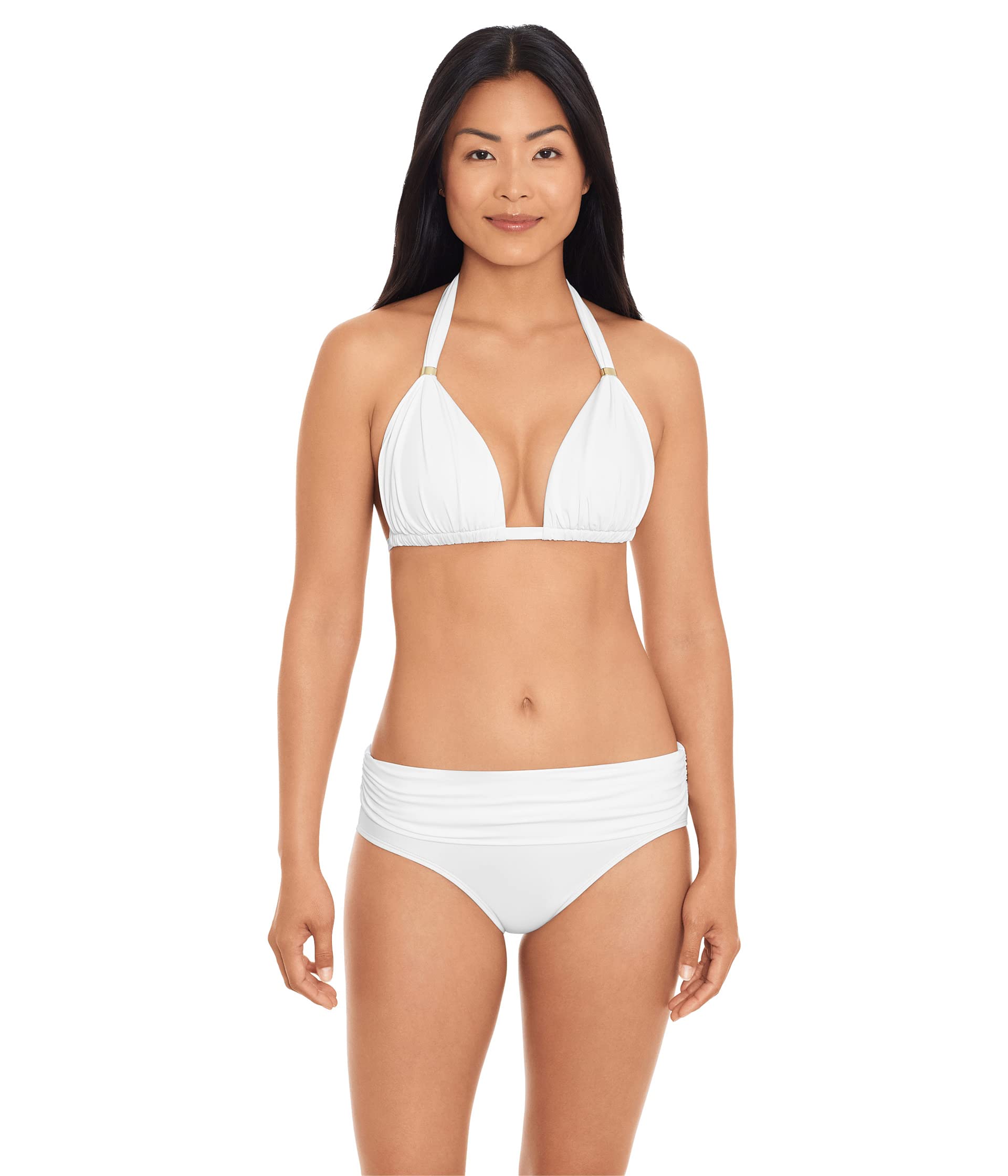 Lauren Ralph Lauren топ-халтер с формованными чашками из однотонной ткани Beach Club