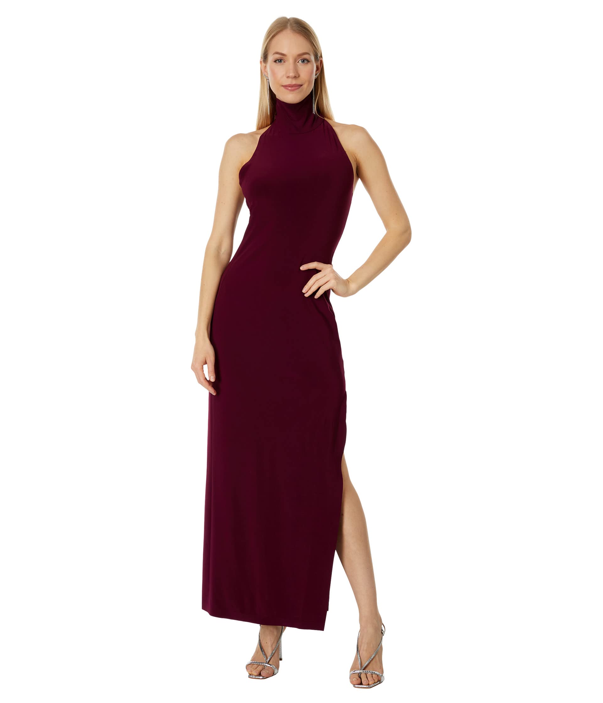 Halter Turtle Side Slit Gown