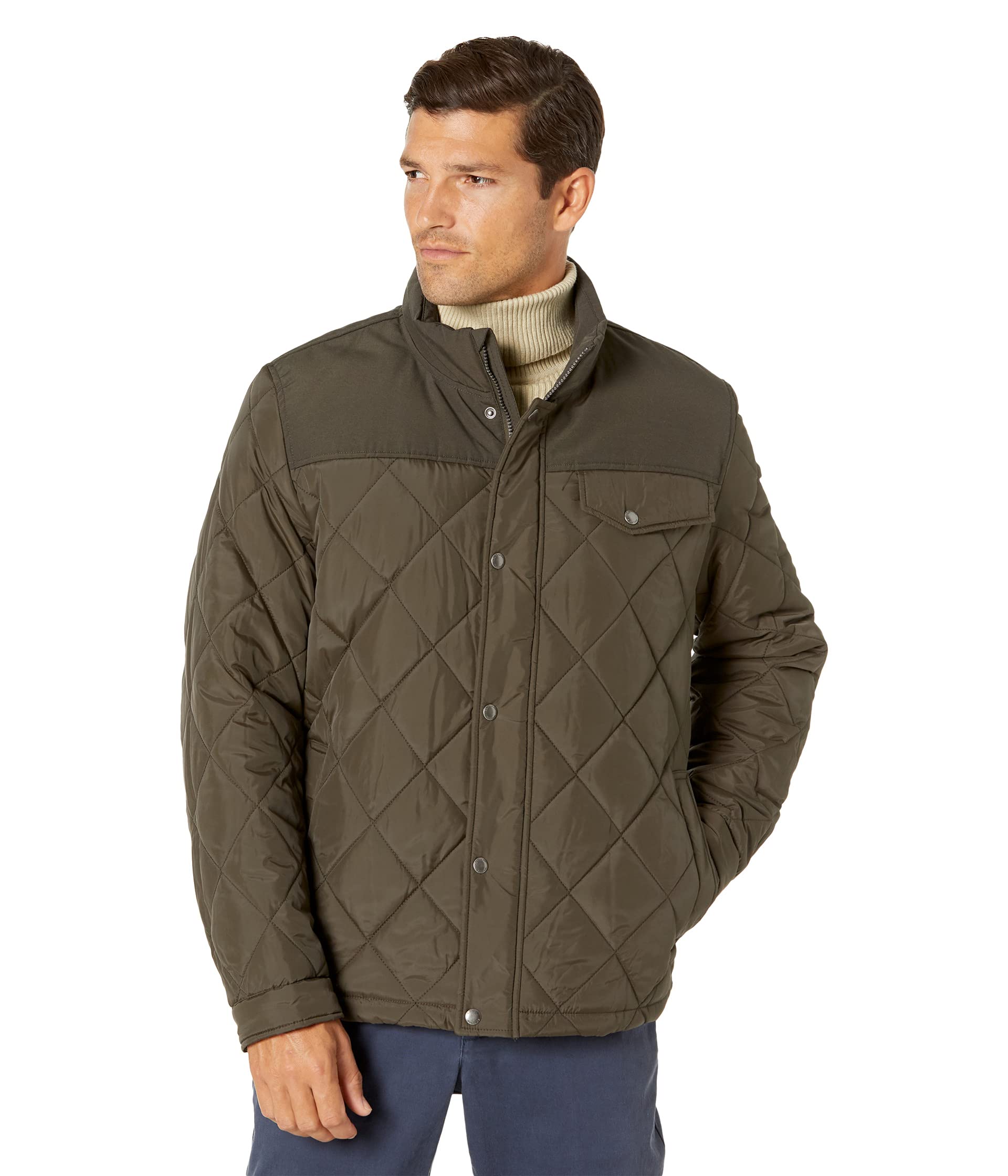 28" Tonal Mix Media Diamond with Faux Sherpa Lining
