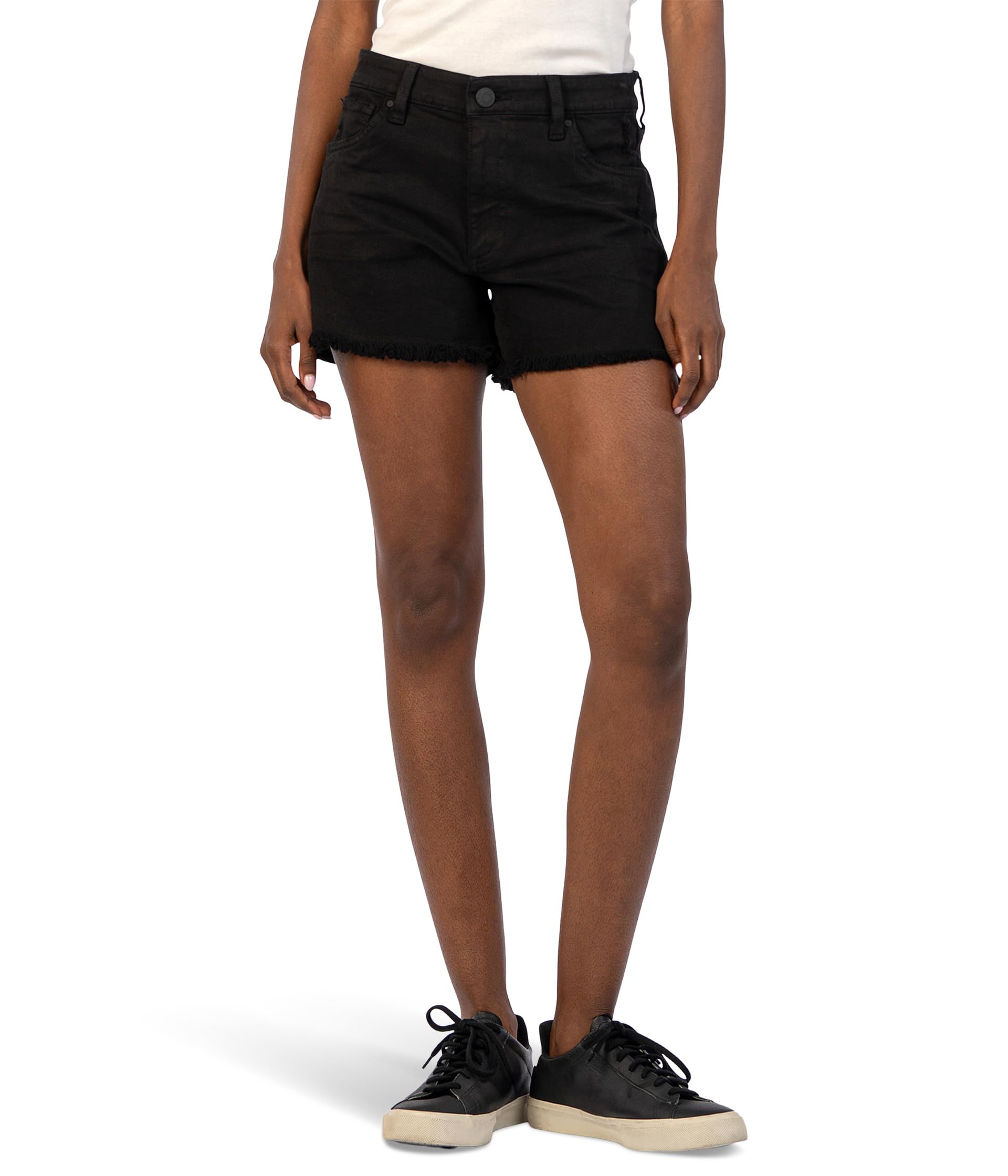 Jane High-Rise Long Shorts w/ Fray Hem