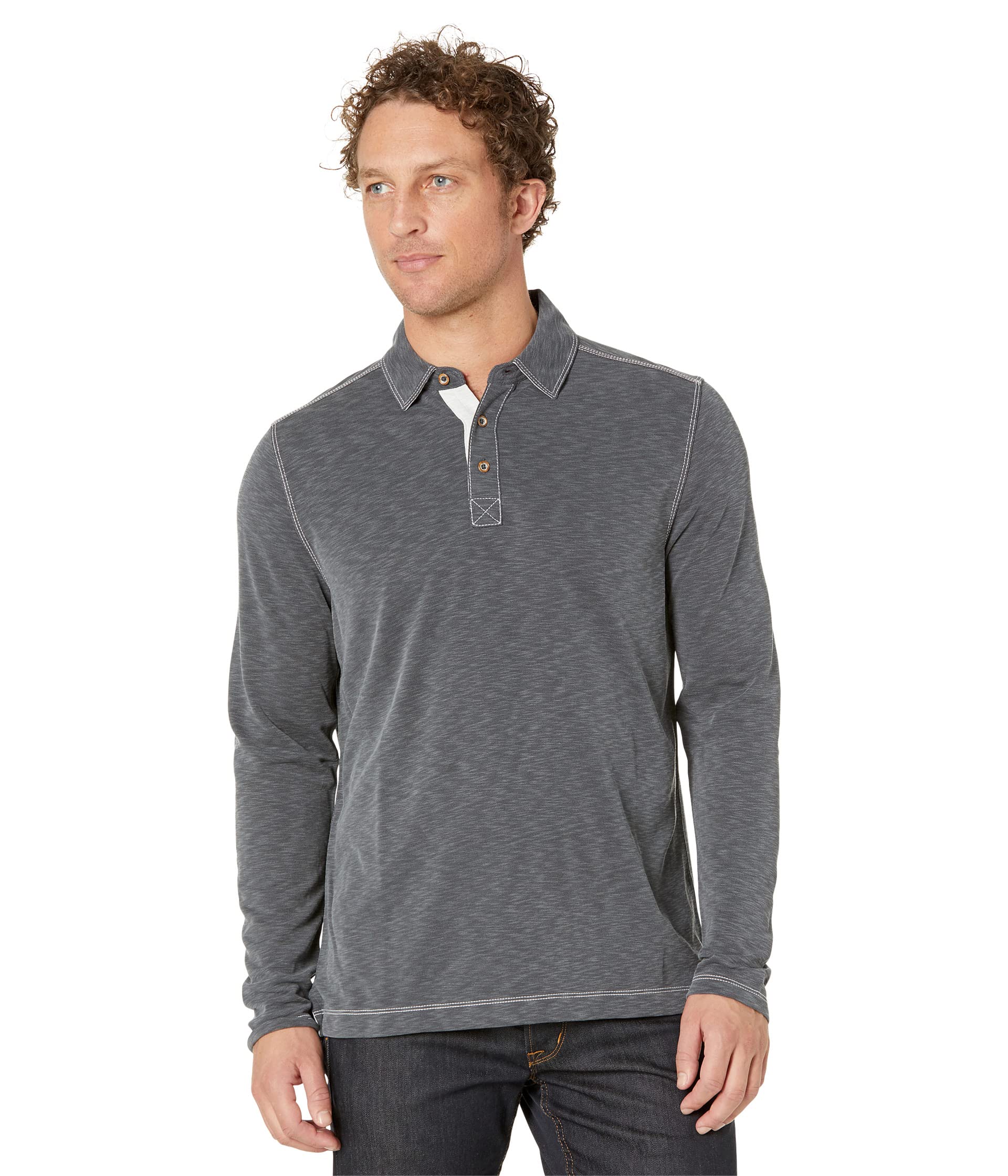 Vintage Slub Long Sleeve Polo