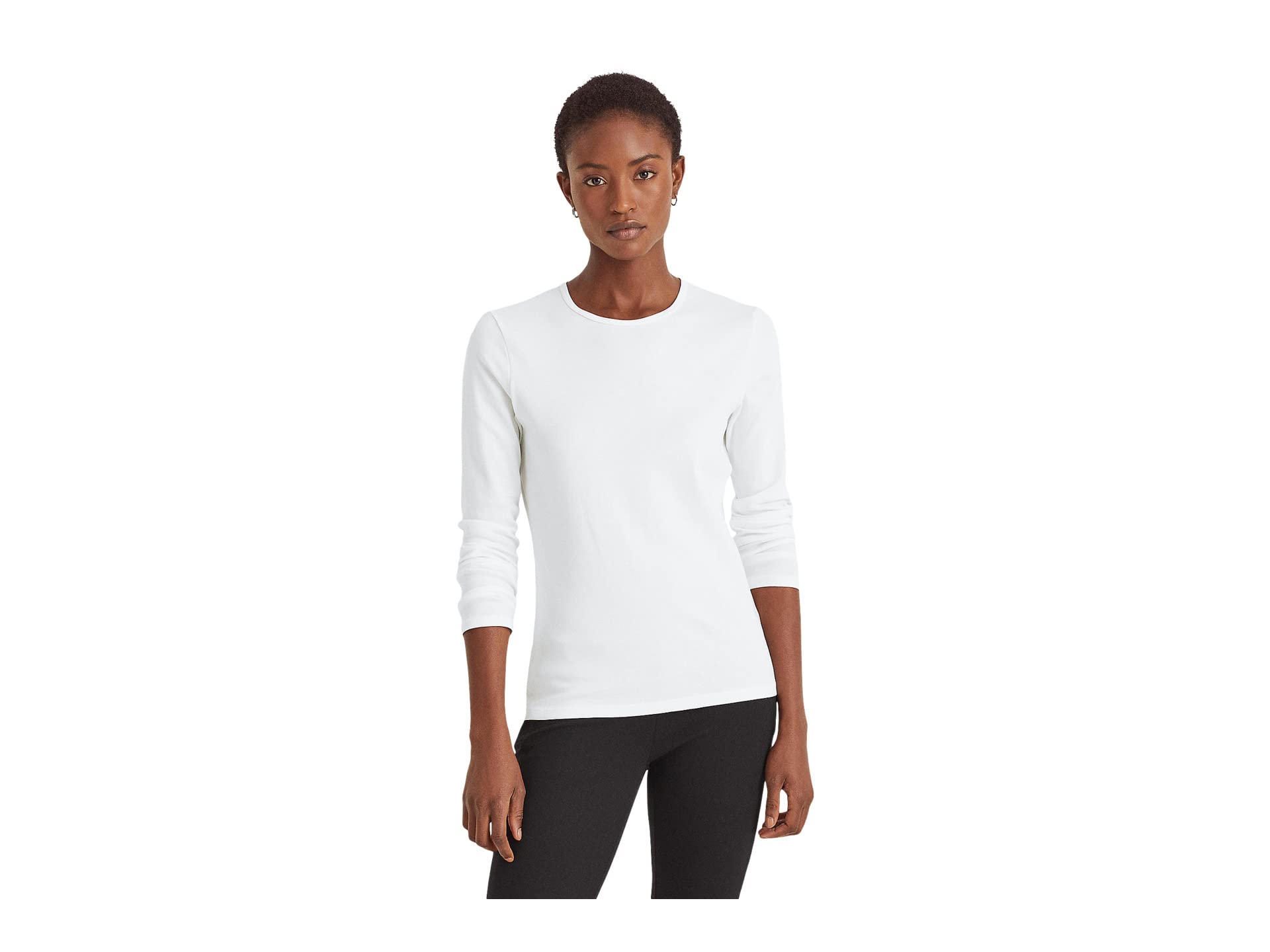 Cotton-Blend Long-Sleeve Top