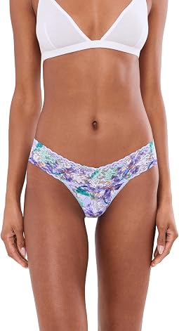 Printed Signature Lace Low Rise Thong