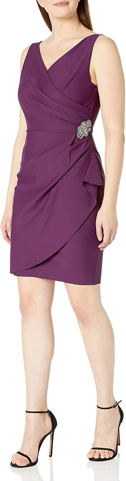Short Slimming Dress with Side Ruched Skirt
