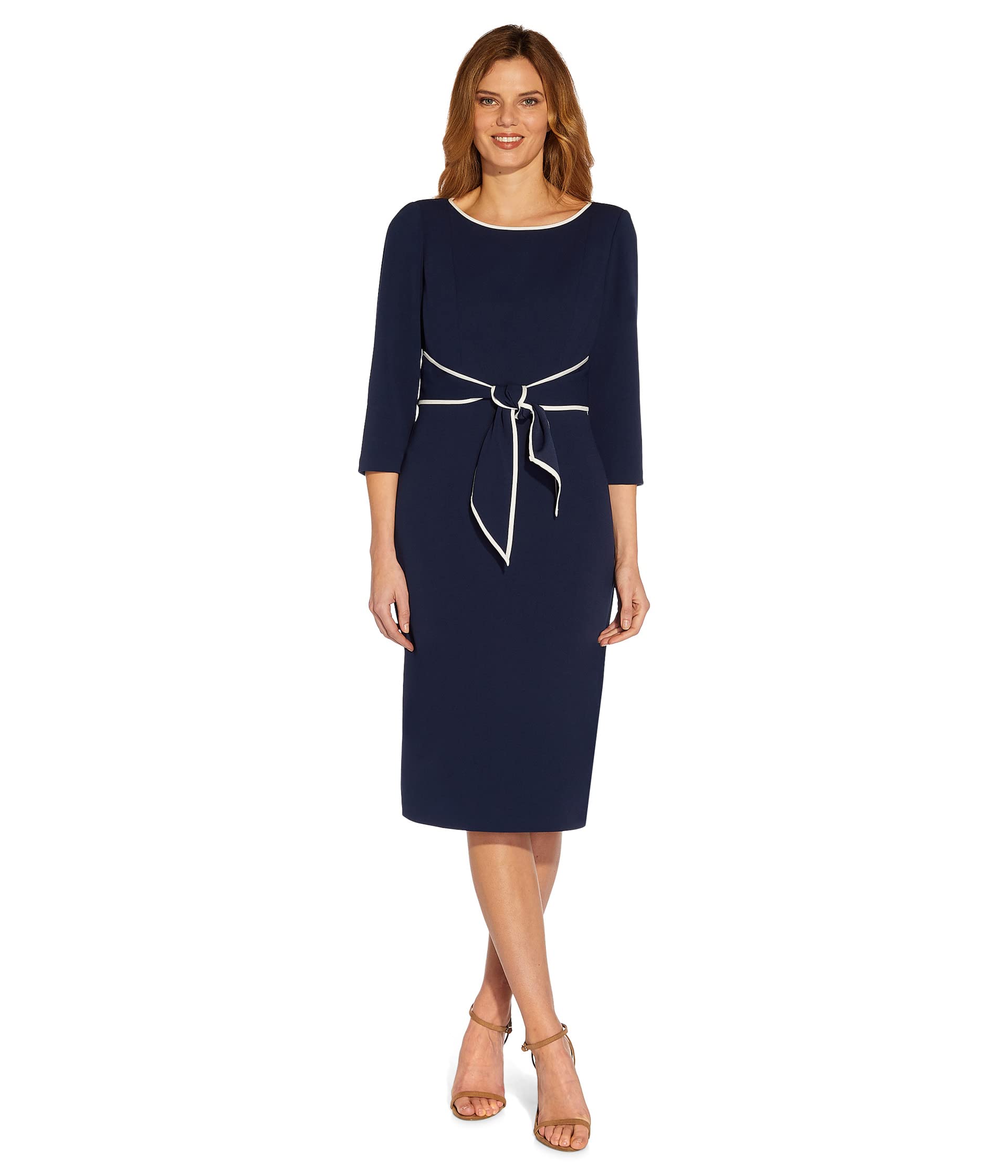 Платье Stretch Crepe Tie Front с контрастной отделкой