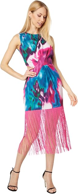 Pleated Front Fringe Dress