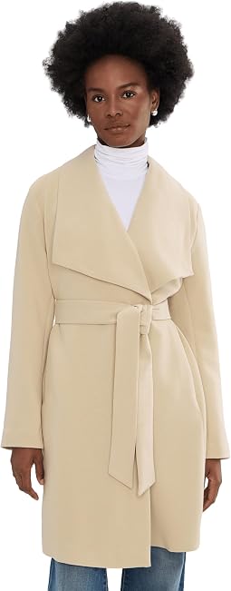 Crepe Belted Drape Front