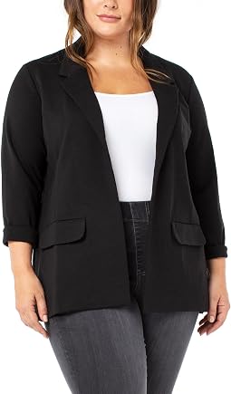 Plus Size Boyfriend Blazer w/ Princess Darts