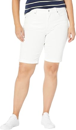 NYDJ Шорты Briella с подворотом, размер Plus, 11", белый