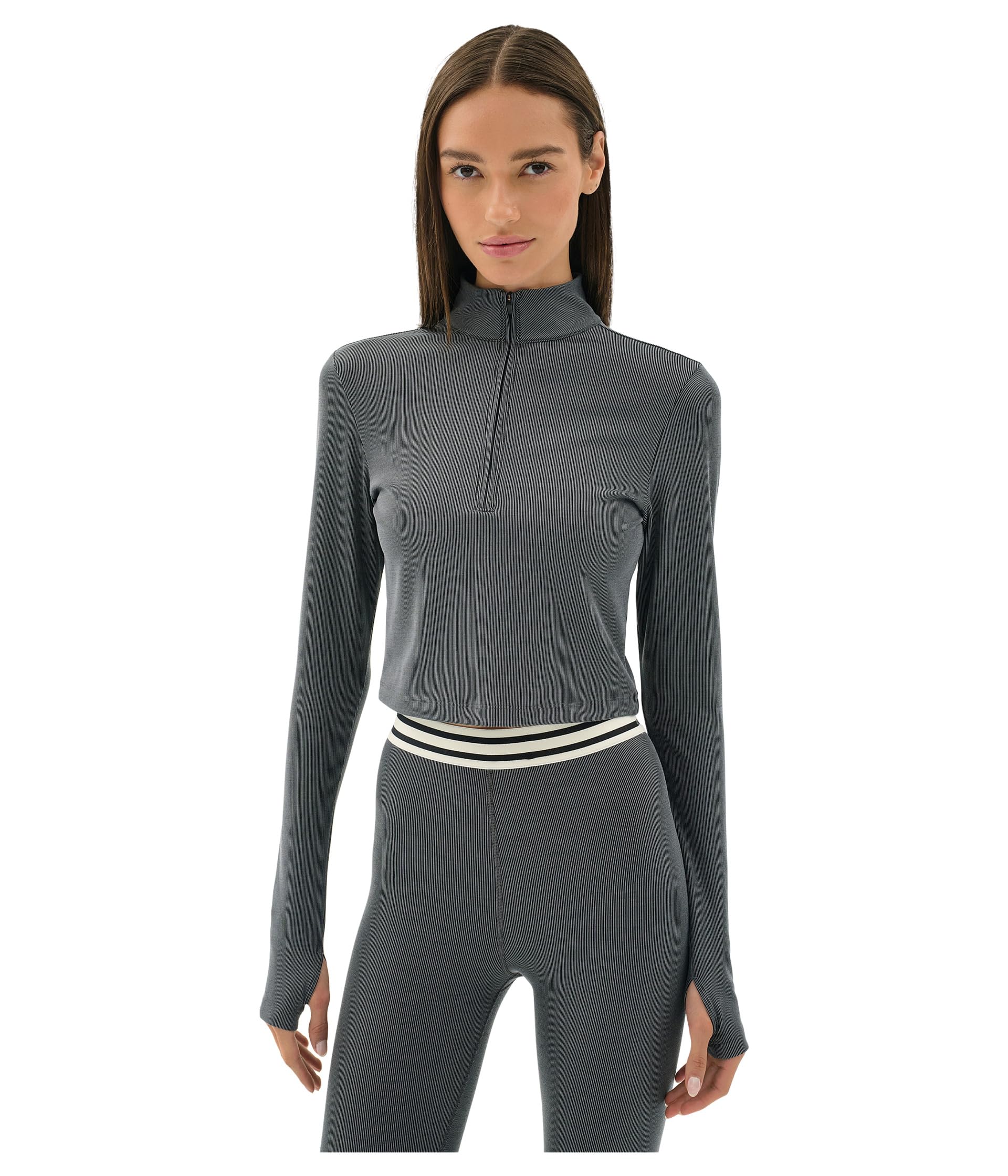 Splits59 женская футболка с молнией 1/2 Zip Active Rib