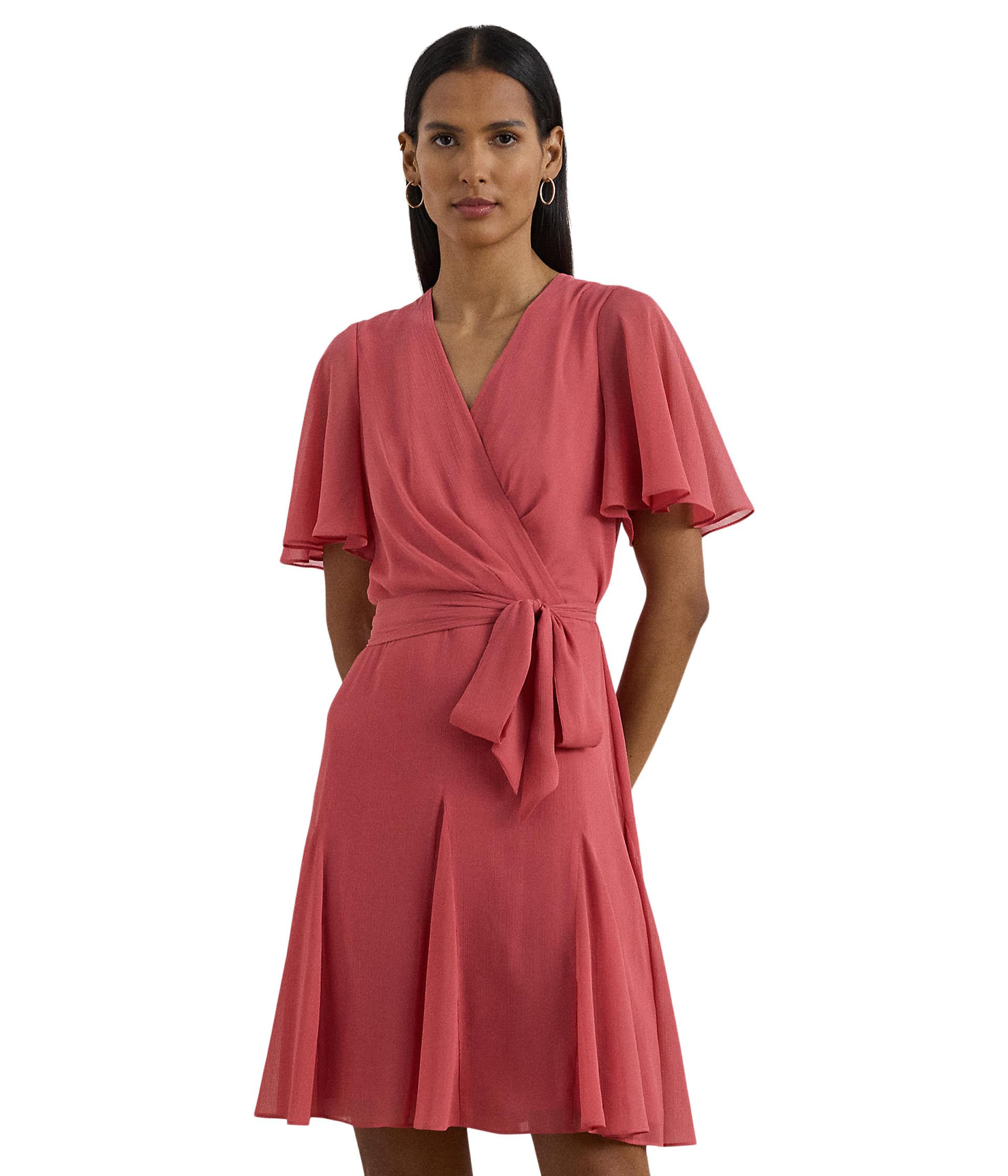 Женское платье Crinkle Georgette Surplice Lauren Ralph Lauren